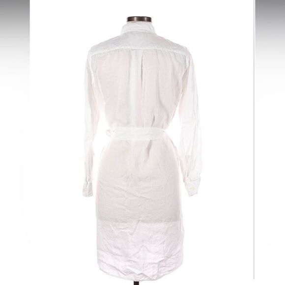 GAP 100% Linen White Midri Shirt Dress M - Picture 2 of 3